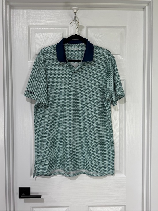 Bonobos Other - Bonobos Mini Sail Boats Mint Patterned Polo with Navy Collar